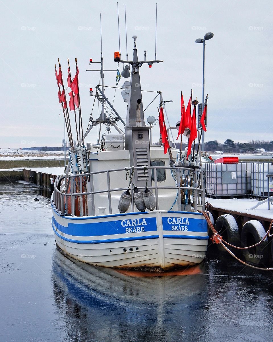 Fishingboat during Winter