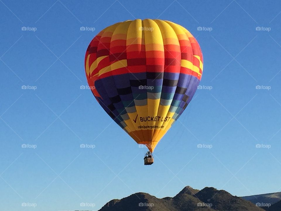 Ballooning over the desert hills
