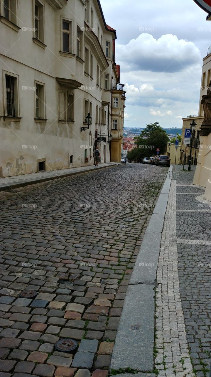 walking back from Prague Castle