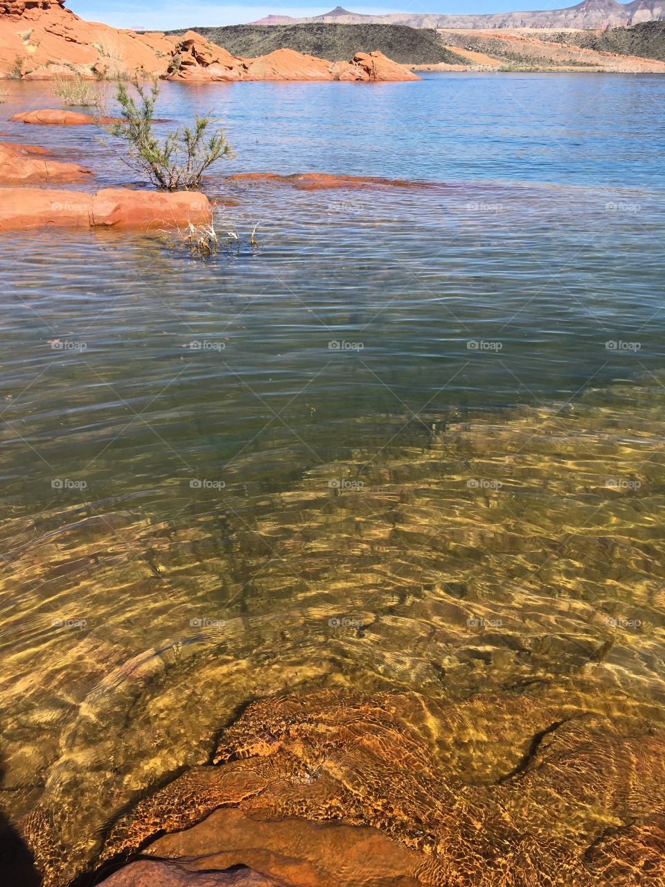 Clear water at sand Hollow Reservoir.