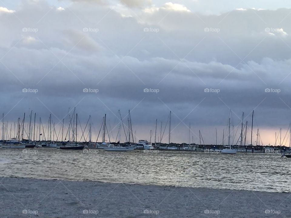 Sails at St Kilda Beach Melbourne Australia 