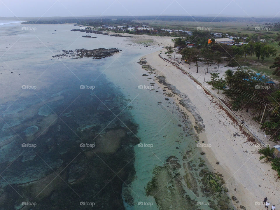 morning view in ujunggenteng beach