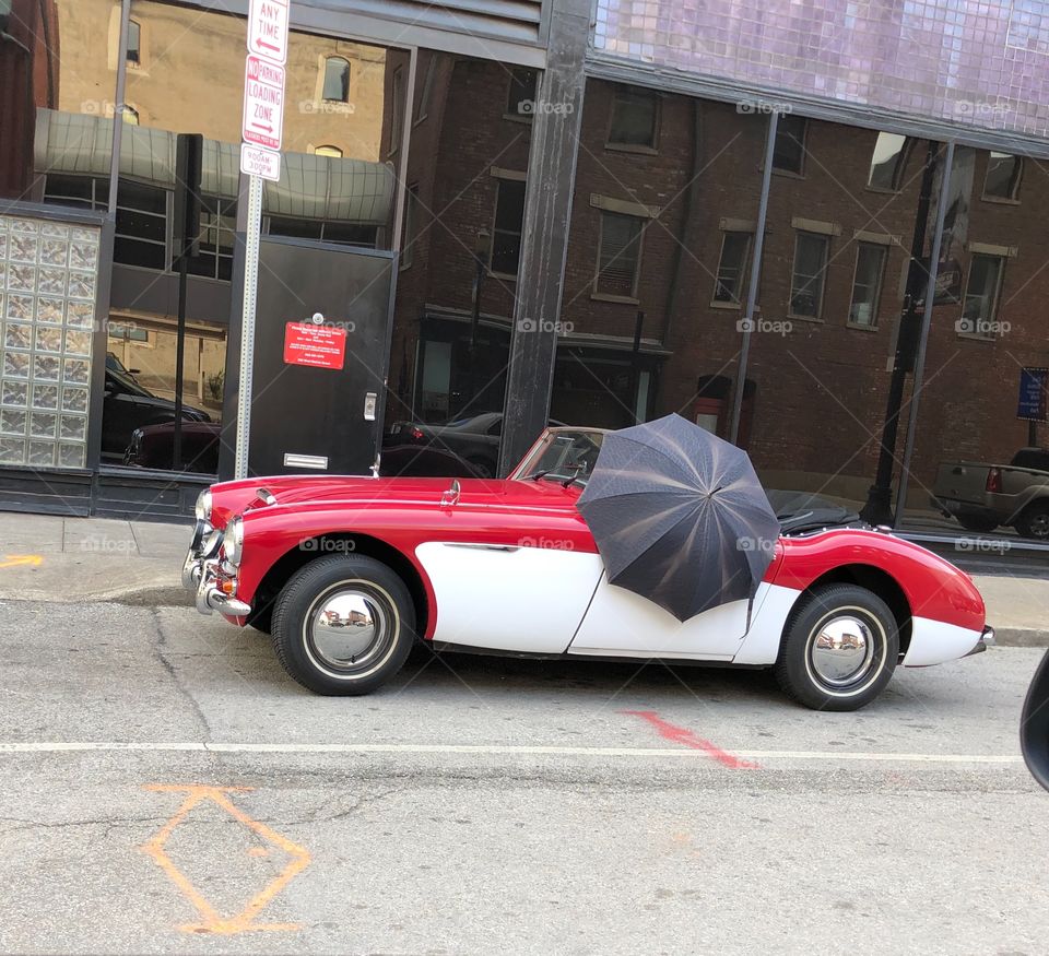 Classical Car with Umbrella 