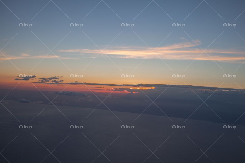 Sunset during flight 