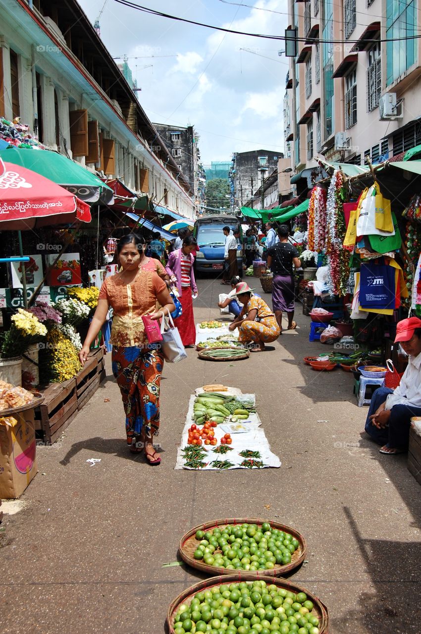 Market, Street, Shopping, City, People