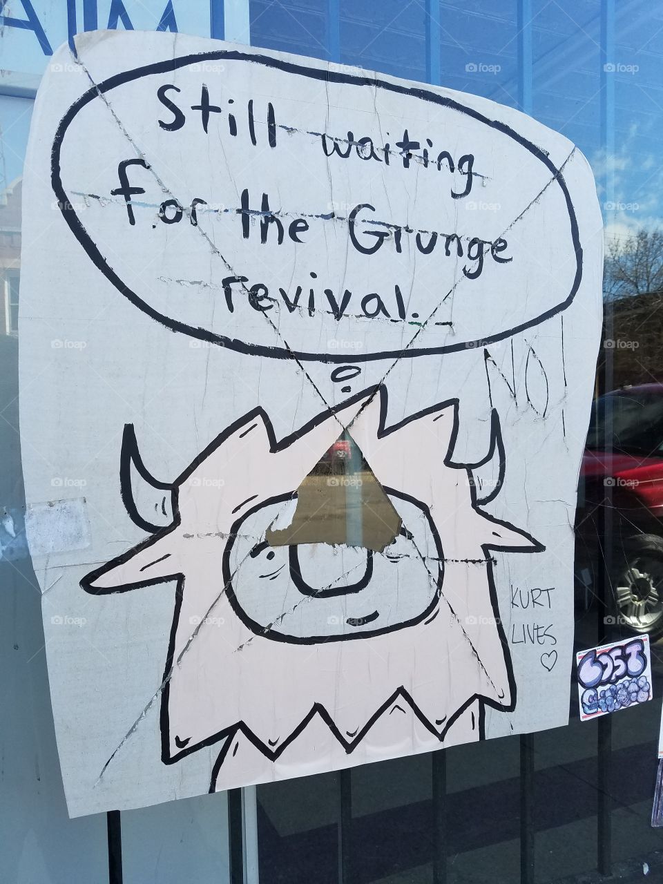 waiting for the grunge revival window poster, Nirvana, Kurt Cobain