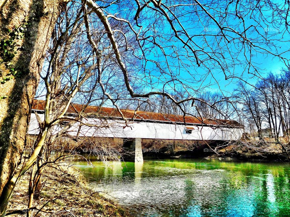 Old covered bridge in noblesville Indiana 
