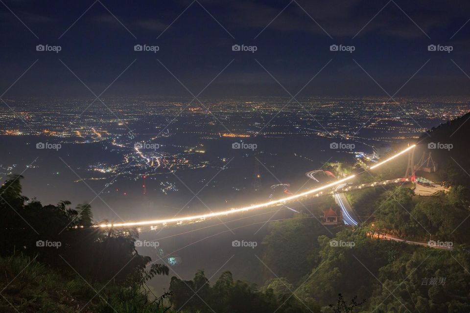 Beautiful mountain night view scenery