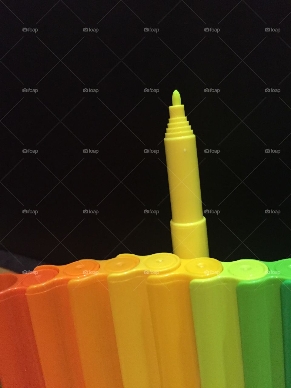 Bright colors against  black background