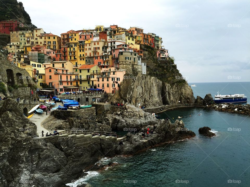 Colourful buildings in corniglia italy