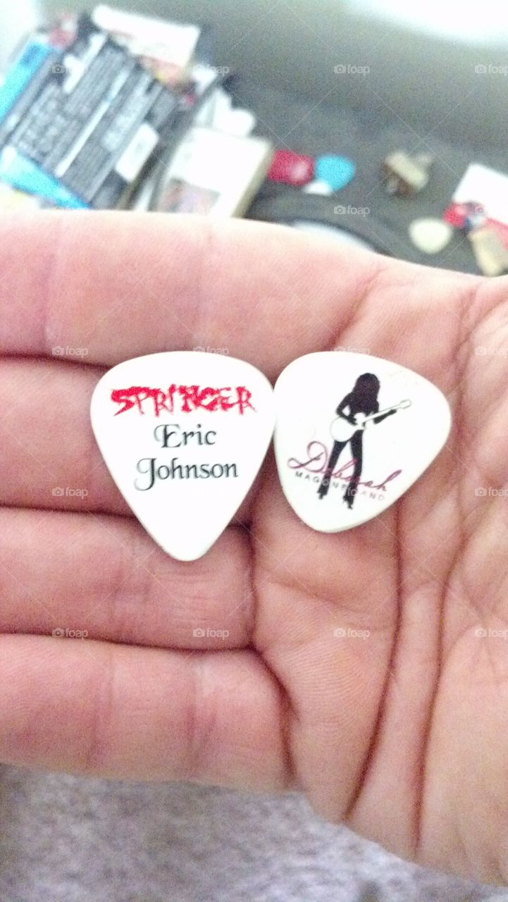 A Little Help From My Friends. I have two guitar picks from two very good local musicians' which one I used recently at an open jam .