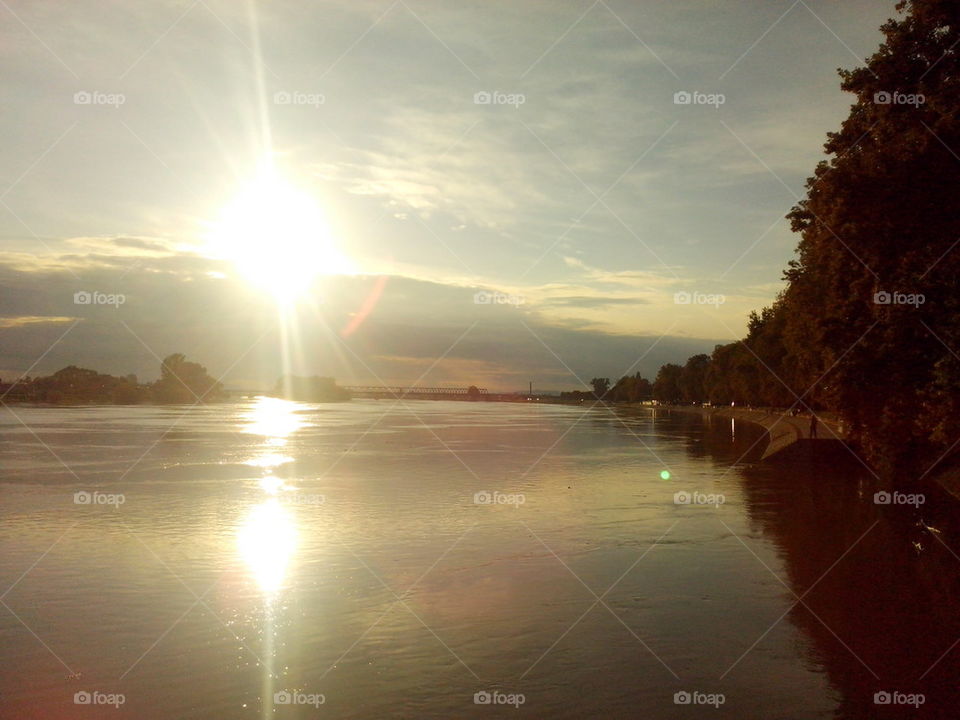 Majestic river at sunset