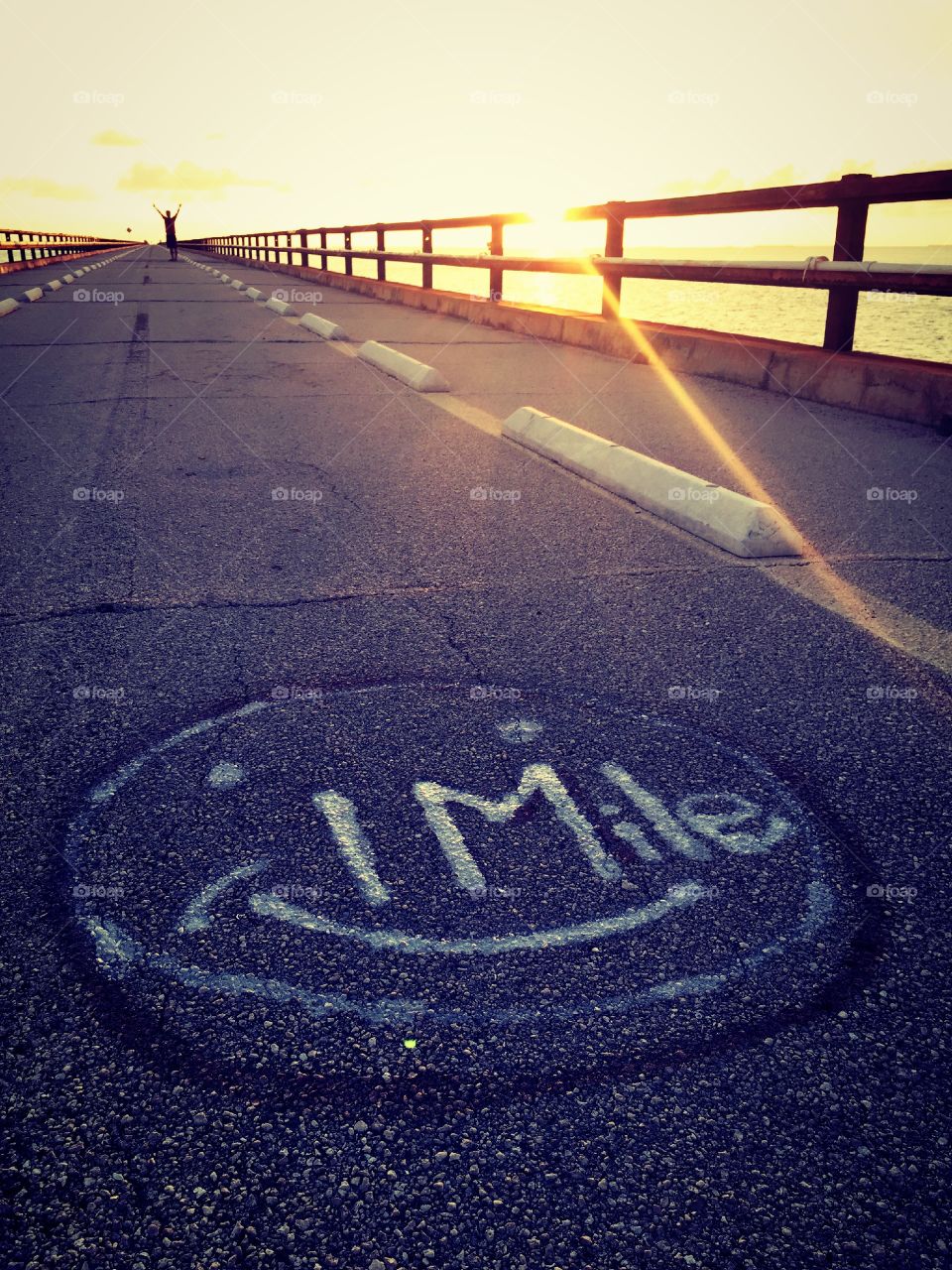 One mile . This picture was taken on the old 7 miles bridge. 