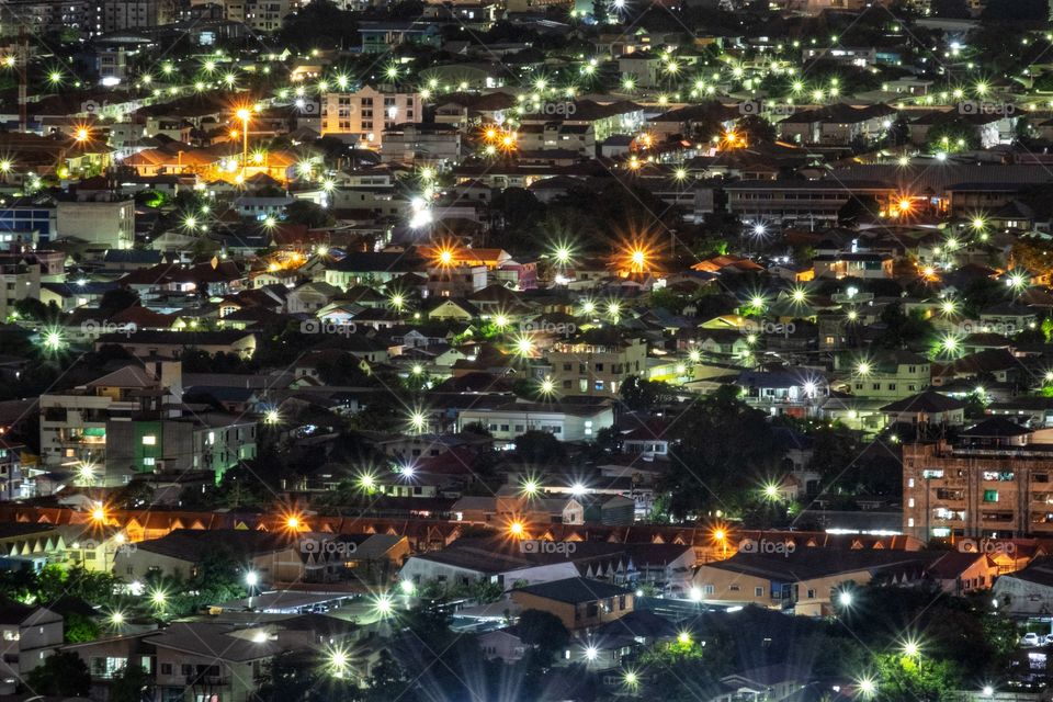Beautiful light of building on the ground