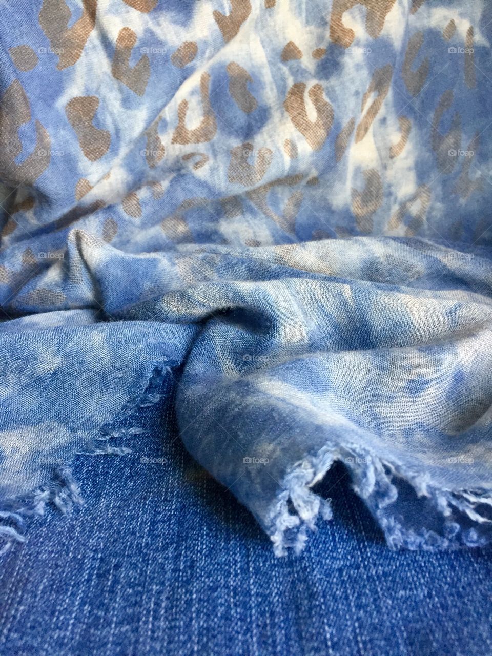 Tye-Dye Animal Print Scarf