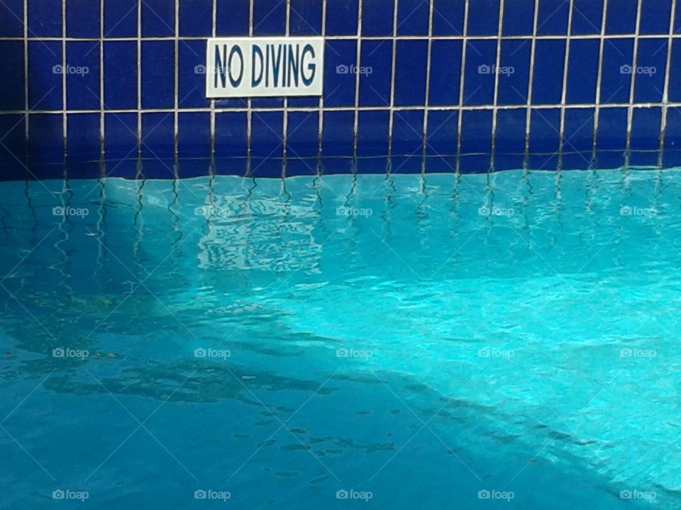 no diving in water