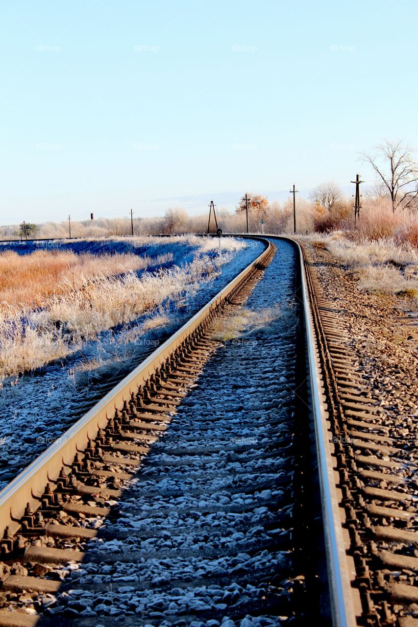 Railways track in winter
