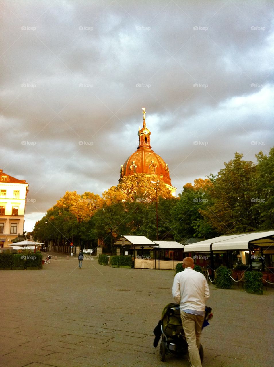 Plaza in Stockholm with church