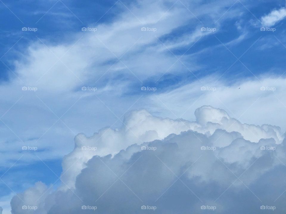 Blue sky with various types of clouds