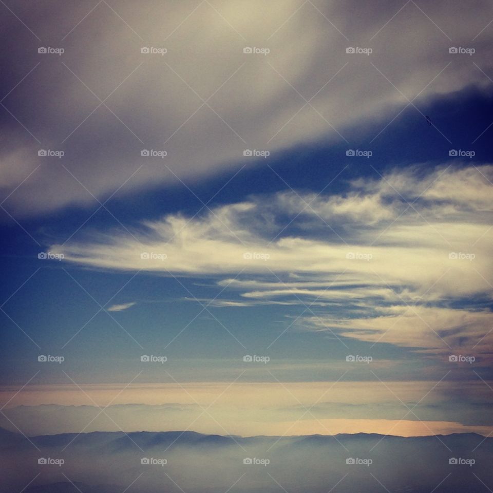 among clouds. view from a plane 