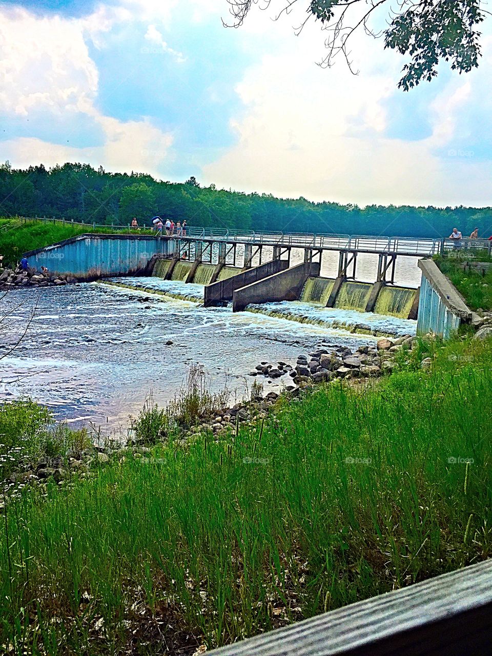 View From Below the Dam. Found this great camp site and park with a dam to walk across. Fun day!!