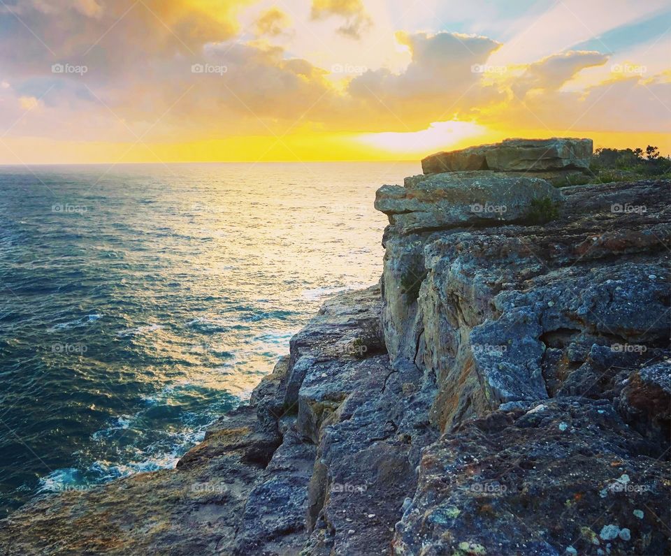 An Australian sunrise over the sea