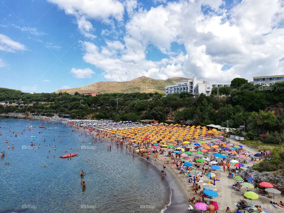 View of the Calanca beach in Marina di Camerota in Italy