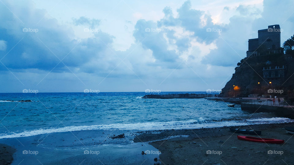 Seascape in Monterosso al mare in Italy