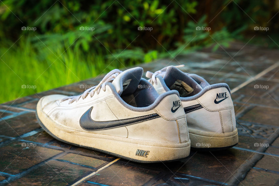 My shoes with  NIKE band for first time. About eight years ago. 💙💚❤️