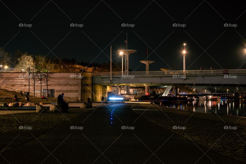Lyon at night