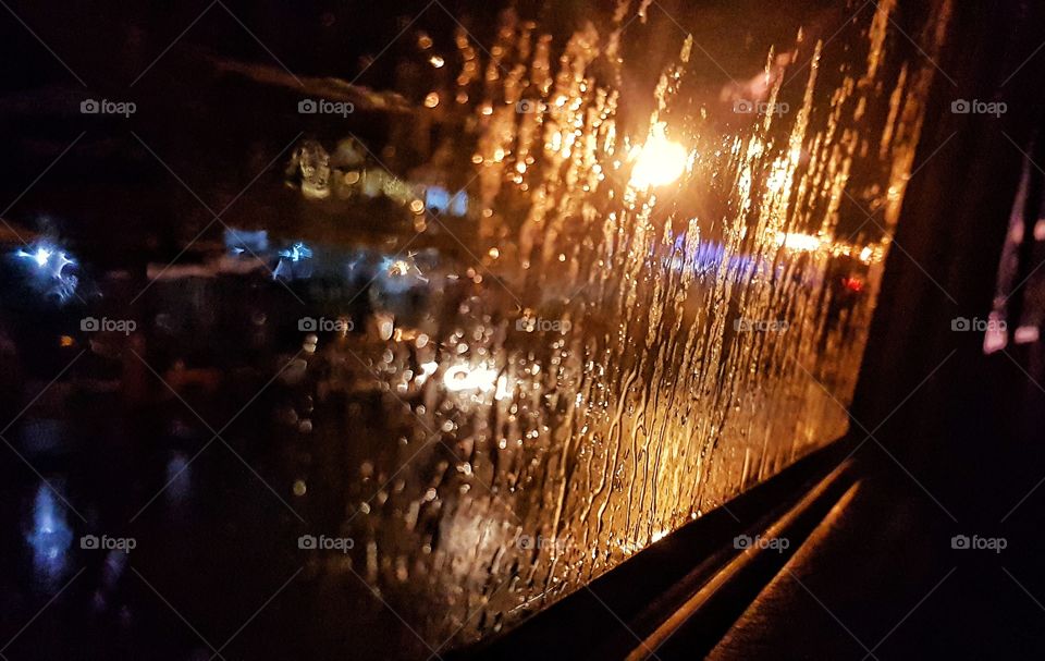 rainy night from your car window