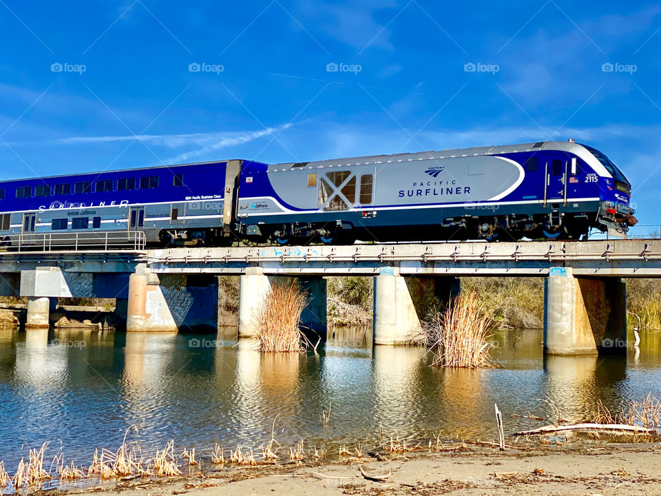 Foap Mission I Took This Photo With My IPhone! Surfliner Train Crossing The Bridge At Trestles Beach Southern California Coastline!