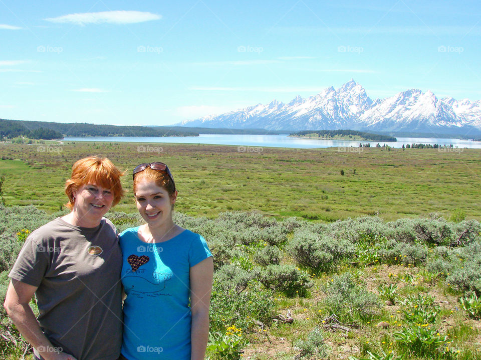 Red headed Mother and daughter 