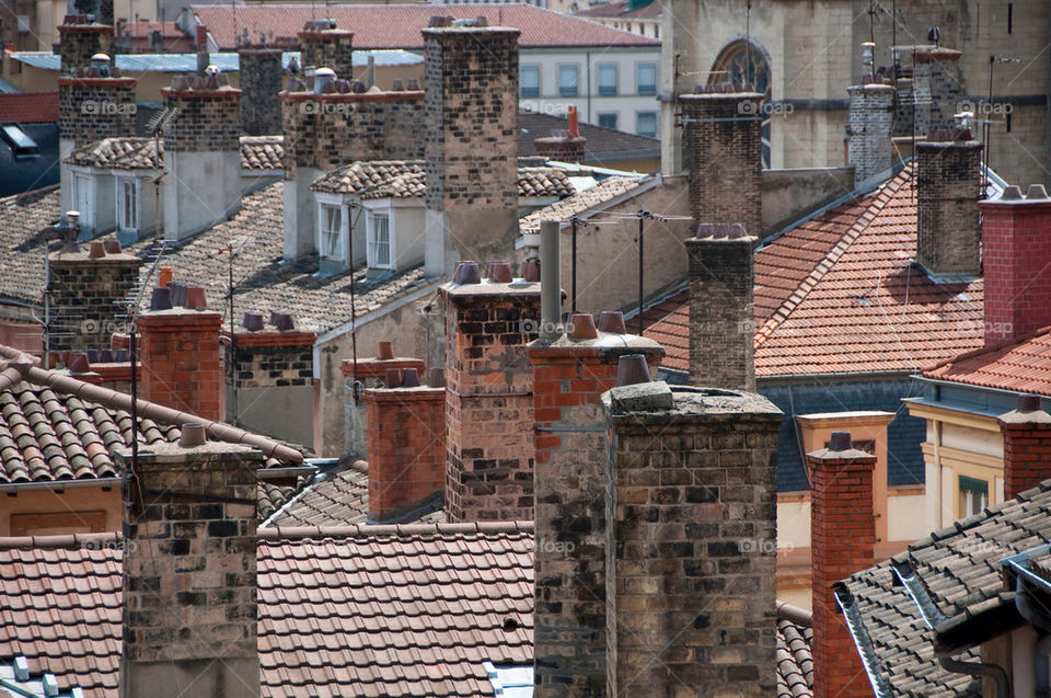 Looking out over the rooftops of the old city of Lyon France