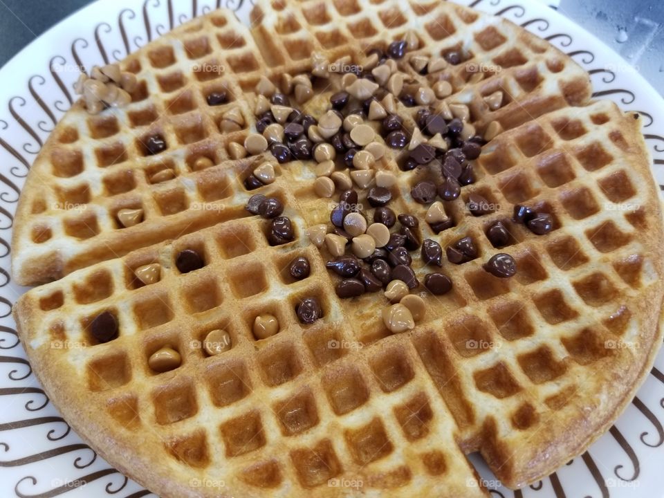 Peanut Butter and Chocolate Chip Waffle