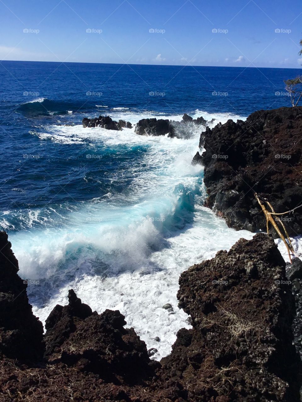 Crashing waves on the Big Island