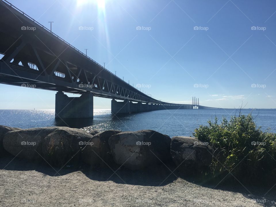 The bridge (Öresundsbron) between Sweden and Denmark. This is from the Swedish side
