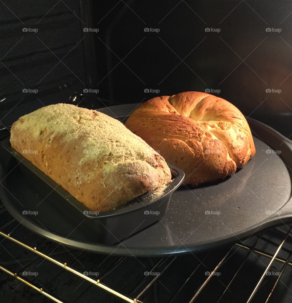 My sweet white loafs with hemp seed mixed in.