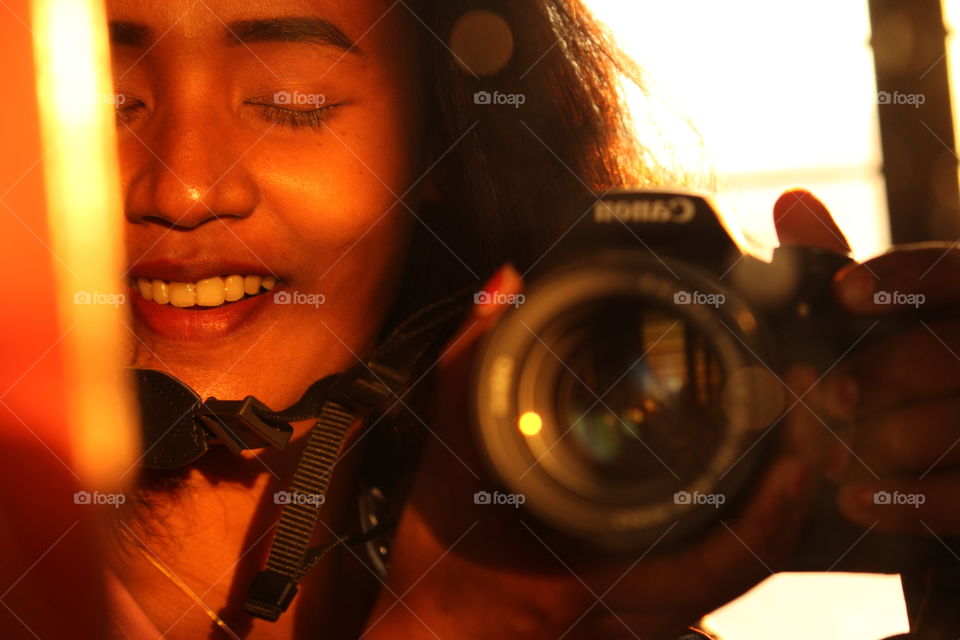 selfie in golden hour