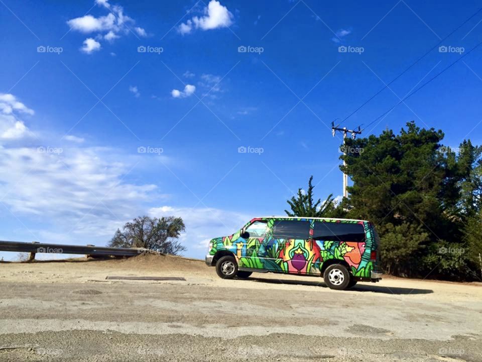 Take me on a road trip somewhere far away where the ocean breeze hits my skin and possibilities seem endless.... beauty shot of cool van on California Coast! 