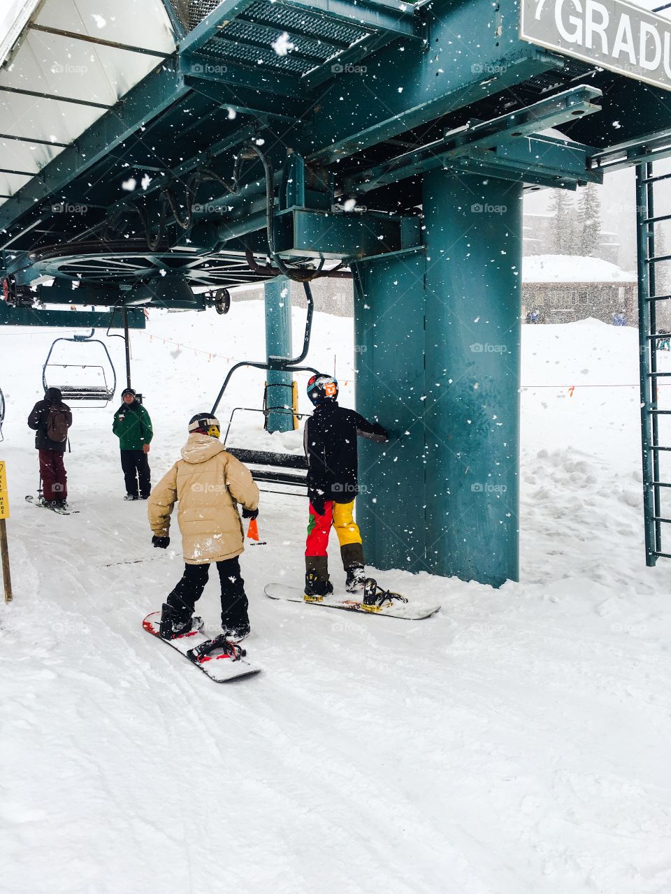 Riding ski lift 