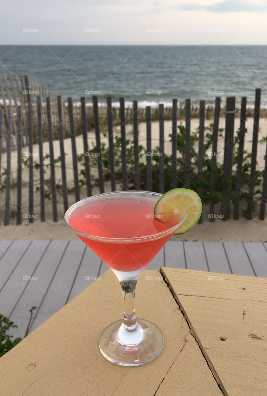 Cosmo on the beach! Enjoying this classic cocktail at my happy place!