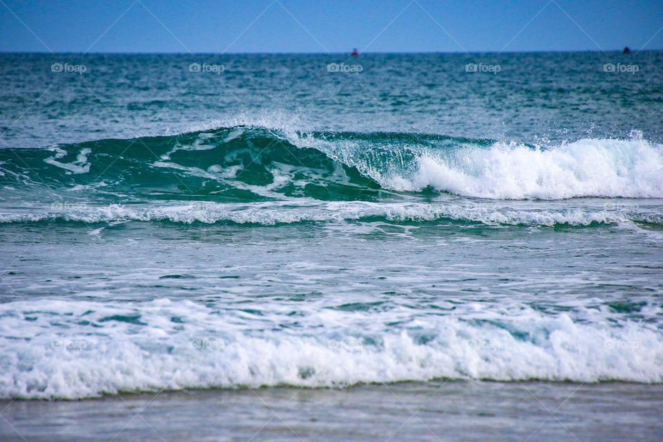 Barrel Wave breaking on the shoreline