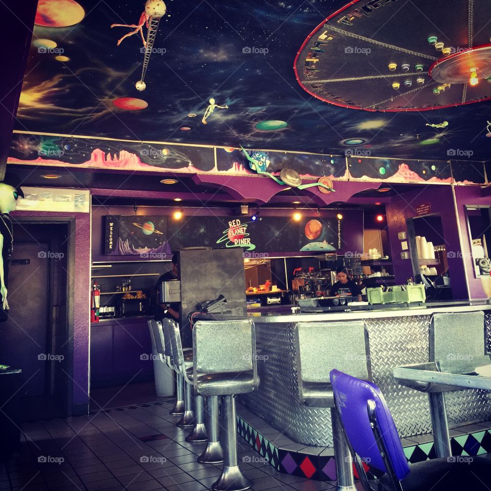 Restaurant, Hotel, Bar, Evening, Light