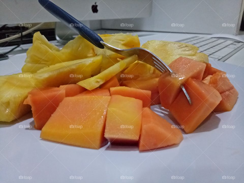breakfast fruit every morning.