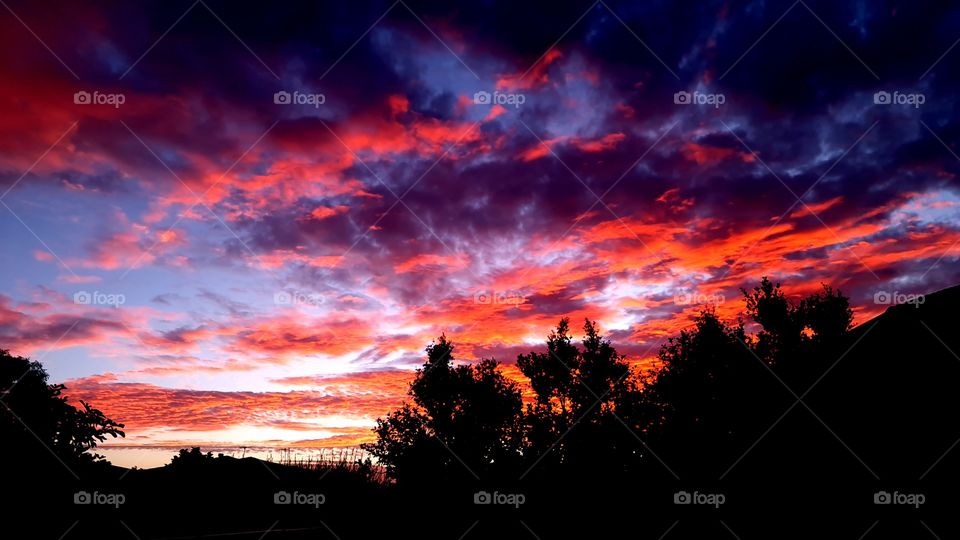 Red clouds in the morning