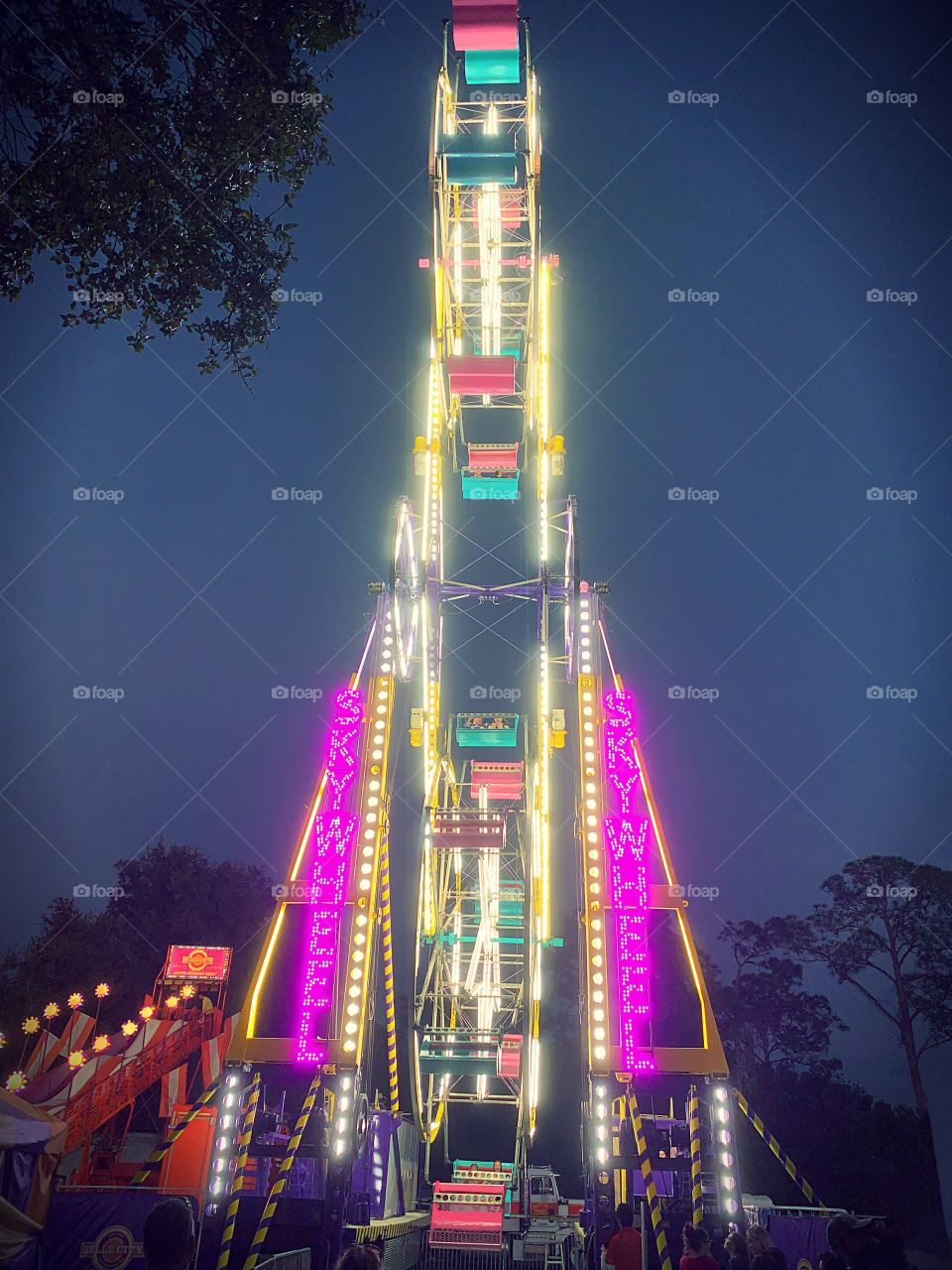 Roller Coaster glowing in the evening light.