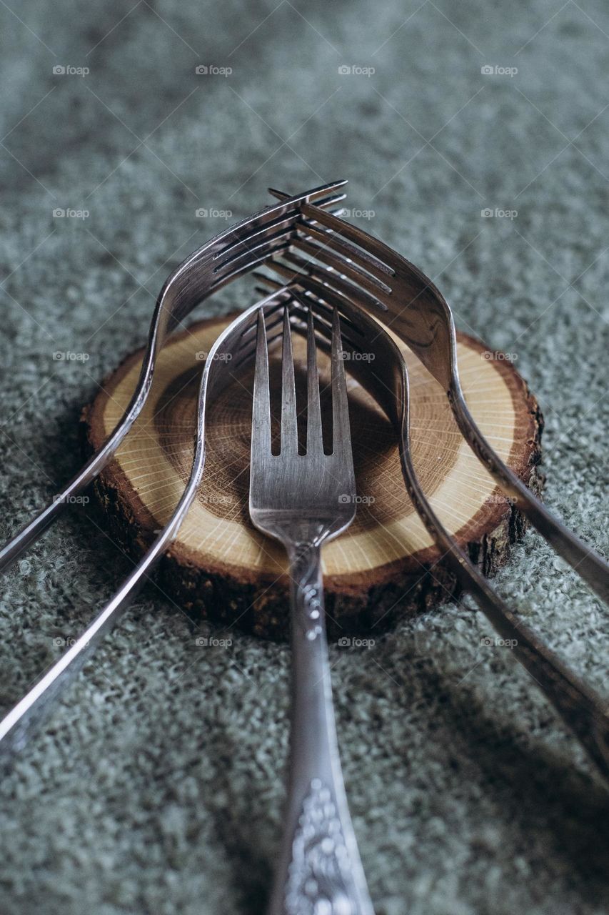 set of forks on the table