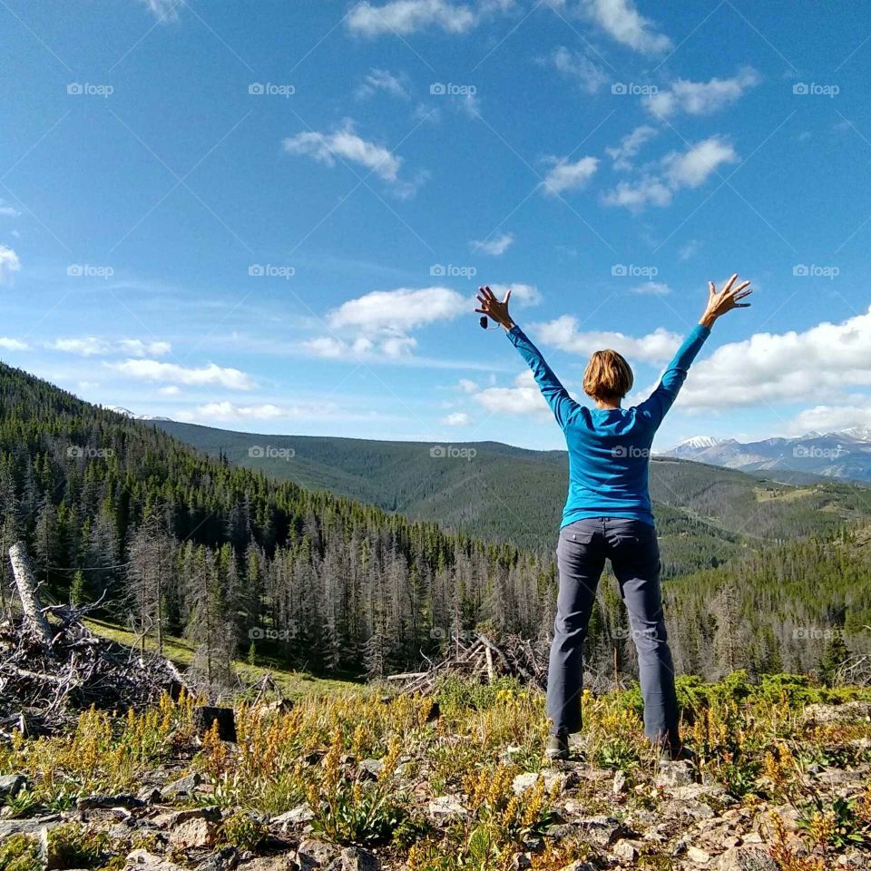 Standing on the Appalachian Trail in Colorado, celebrating the warmth of morning sunshine and bluebird sky. Another gorgeous day is upon us...