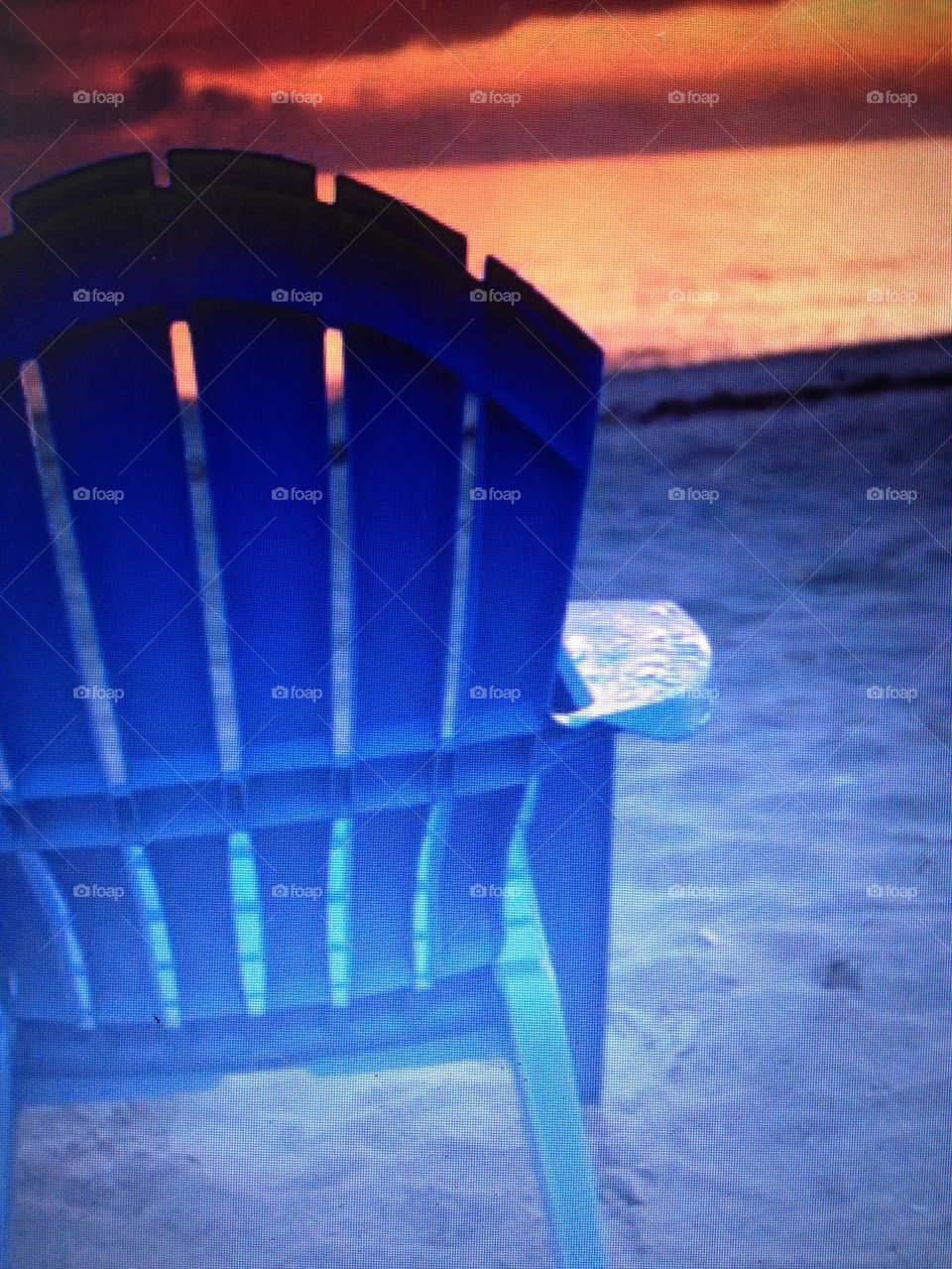 Old blue chair